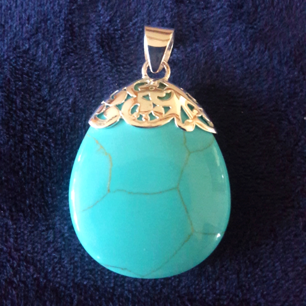 Necklace Turquoise and Sterling Silver Pendant